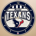 Houston Texans NFL 12" Round Art Glass Wall Clock
