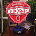 Ohio State OSU Buckeyes NCAA College Neon Shield Table Lamp