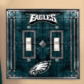 Philadelphia Eagles NFL Art Glass Double Light Switch Plate Cover