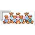 Pastel Hearts & Bears - Contemporary mount print with beveled edge