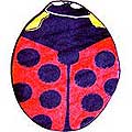 Red Ladybug Rug (35" x 39")