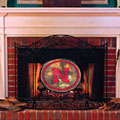 Nebraska Huskers NCAA College Stained Glass Fireplace Screen