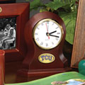 Texas Christian Horned Frogs NCAA College Brown Desk Clock