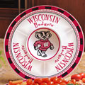 Wisconsin Badgers NCAA College 14" Ceramic Chip and Dip Tray