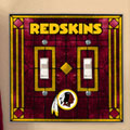 Washington Redskins NFL Art Glass Double Light Switch Plate Cover