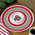 Ohio State OSU Buckeyes NCAA College 14" Round Melamine Chip and Dip Bowl