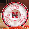 Nebraska Huskers NCAA College 14" Ceramic Chip and Dip Tray