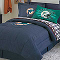 Miami Dolphins NFL Team Denim Full Comforter / Sheet Set