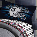 Oakland Raiders Queen Size Pinstripe Sheet Set