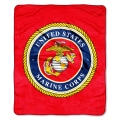 Marines US Military Royal Plush Raschel Blanket 50" x 60"