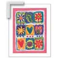 Hearts & Flowers I - Contemporary mount print with beveled edge