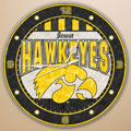 Iowa Hawkeyes NCAA College 12" Round Art Glass Wall Clock