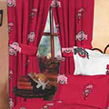 Ohio State Buckeyes 100% Cotton Sateen Short Window Drapes - 63" Red