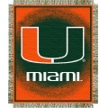 Miami Hurricanes NCAA College "Focus" 48" x 60" Triple Woven Jacquard Throw