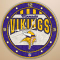 Minnesota Vikings NFL 12" Round Art Glass Wall Clock