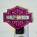 Harley Davidson Motorcycle Chrome Pink Night Light