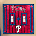 Philadelphia Phillies MLB Art Glass Double Light Switch Plate Cover
