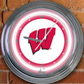 Wisconsin Badgers NCAA College 15" Neon Wall Clock