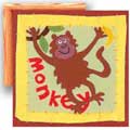 Patchwork Monkey - Contemporary mount print with beveled edge