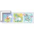 Gingham Jungle Animals - Contemporary mount print with beveled edge