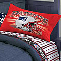 New England Patriots Queen Size Pinstripe Sheet Set