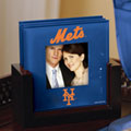 New York Mets MLB Art Glass Photo Frame Coaster Set