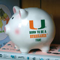Miami Hurricanes UM NCAA College Ceramic Piggy Bank