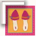 Tres Chic Shoes II - Contemporary mount print with beveled edge