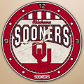 Oklahoma Sooners NCAA College 12" Round Art Glass Wall Clock