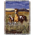 Hautman Bros. HB Running Pintos 48" x 60" Metallic Tapestry Throw