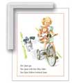 See Jane Riding Her Bike - Contemporary mount print with beveled edge