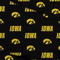 Iowa Hawkeyes 100% Cotton Sateen Twin XL Dorm Sheet Set - Black