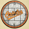 Baltimore Orioles MLB 12" Round Art Glass Wall Clock