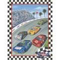 Going 3 Wide on Lap 75 - Framed Print