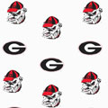 Georgia Bulldogs Fitted Crib Sheet - White