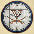 Virginia Cavaliers Cavs NCAA College 12" Round Art Glass Wall Clock