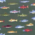 Gone Fishing Pillow Case - Green Fish