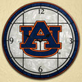 Auburn Tigers NCAA College 12" Round Art Glass Wall Clock