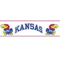 Kansas Jayhawks Red Pinstripe 6" Tall Wallpaper Border