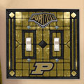 Purdue Boilermakers NCAA College Art Glass Double Light Switch Plate Cover