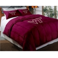 Virginia Tech Hokies College Twin Chenille Embroidered Comforter Set with 2 Shams 64" x 86"