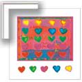 I Love You - Hearts - Contemporary mount print with beveled edge