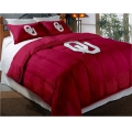 Oklahoma Sooners College Twin Chenille Embroidered Comforter Set with 2 Shams 64" x 86"