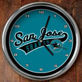 San Jose Sharks NHL 12" Chrome Wall Clock