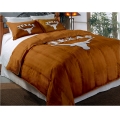 Texas Longhorns College Twin Chenille Embroidered Comforter Set with 2 Shams 64" x 86"