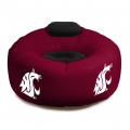 Washington State Cougars NCAA College Vinyl Inflatable Chair w/ faux suede cushions