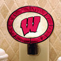 Wisconsin Badgers NCAA College Art Glass Nightlight