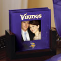 Minnesota Vikings NFL Art Glass Photo Frame Coaster Set