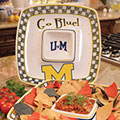 Michigan Wolverines NCAA College 14" Gameday Ceramic Chip and Dip Tray