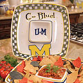 Michigan Wolverines NCAA College 14" Gameday Ceramic Chip and Dip Tray